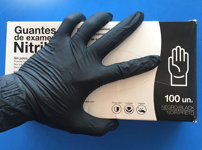 caja 100 unidades guantes de nitrilo negros