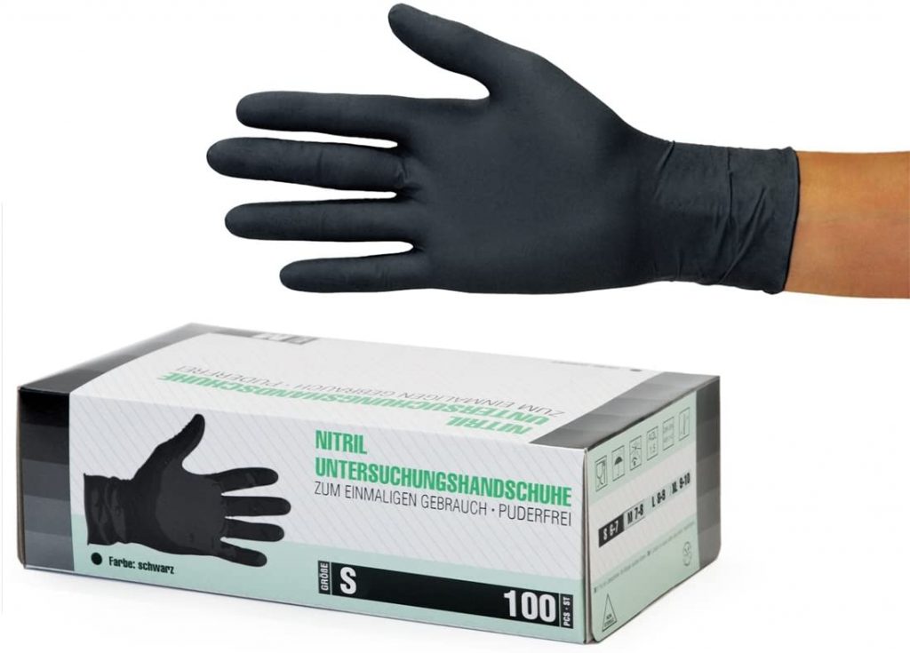 caja de 100 unidades guantes nitrilo negros