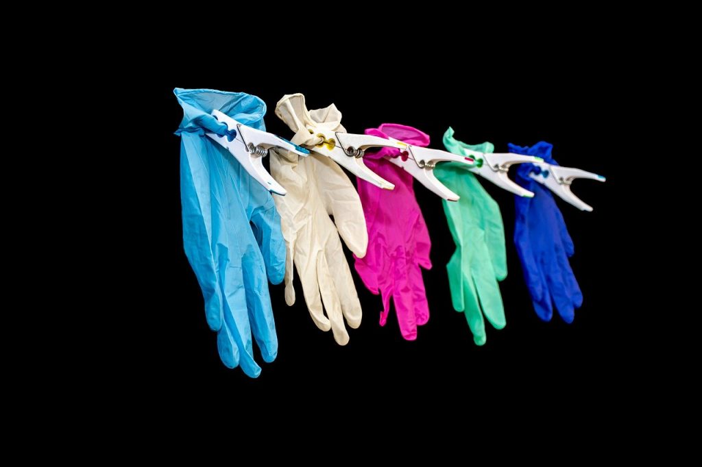 guantes látex de colores